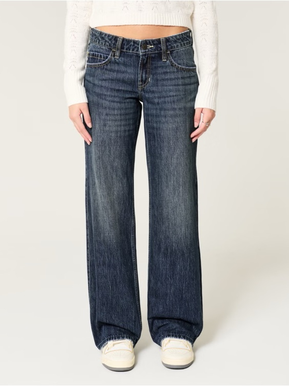 Hollister Women’s Low-Rise Dark Wash Baggy Jeans NWT